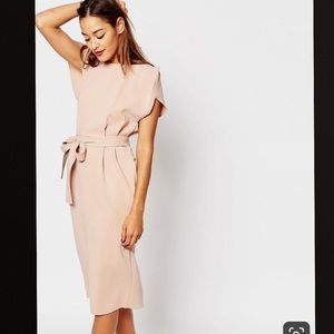 ASOS NWOT blush midi dress